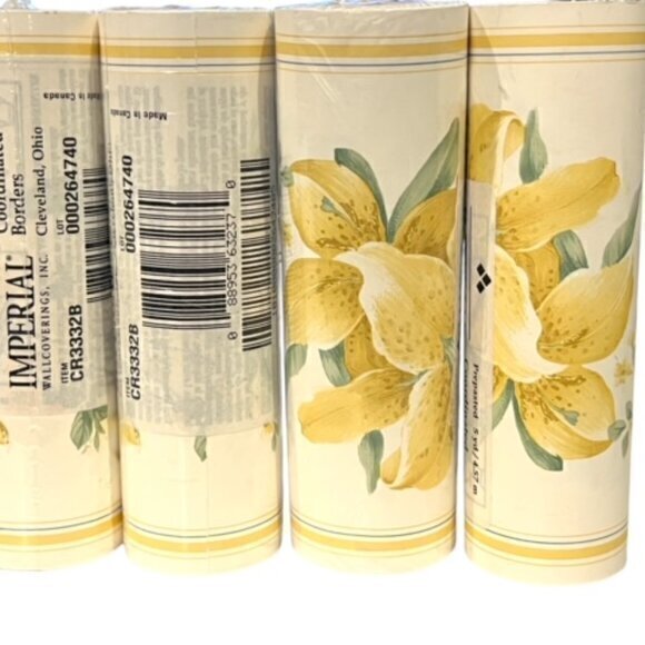 🎉PRICE REDUCED🎉‎ Wallcoverings Prepasted 5" Floral Pattern Border Roll 5 yd - Picture 3 of 4